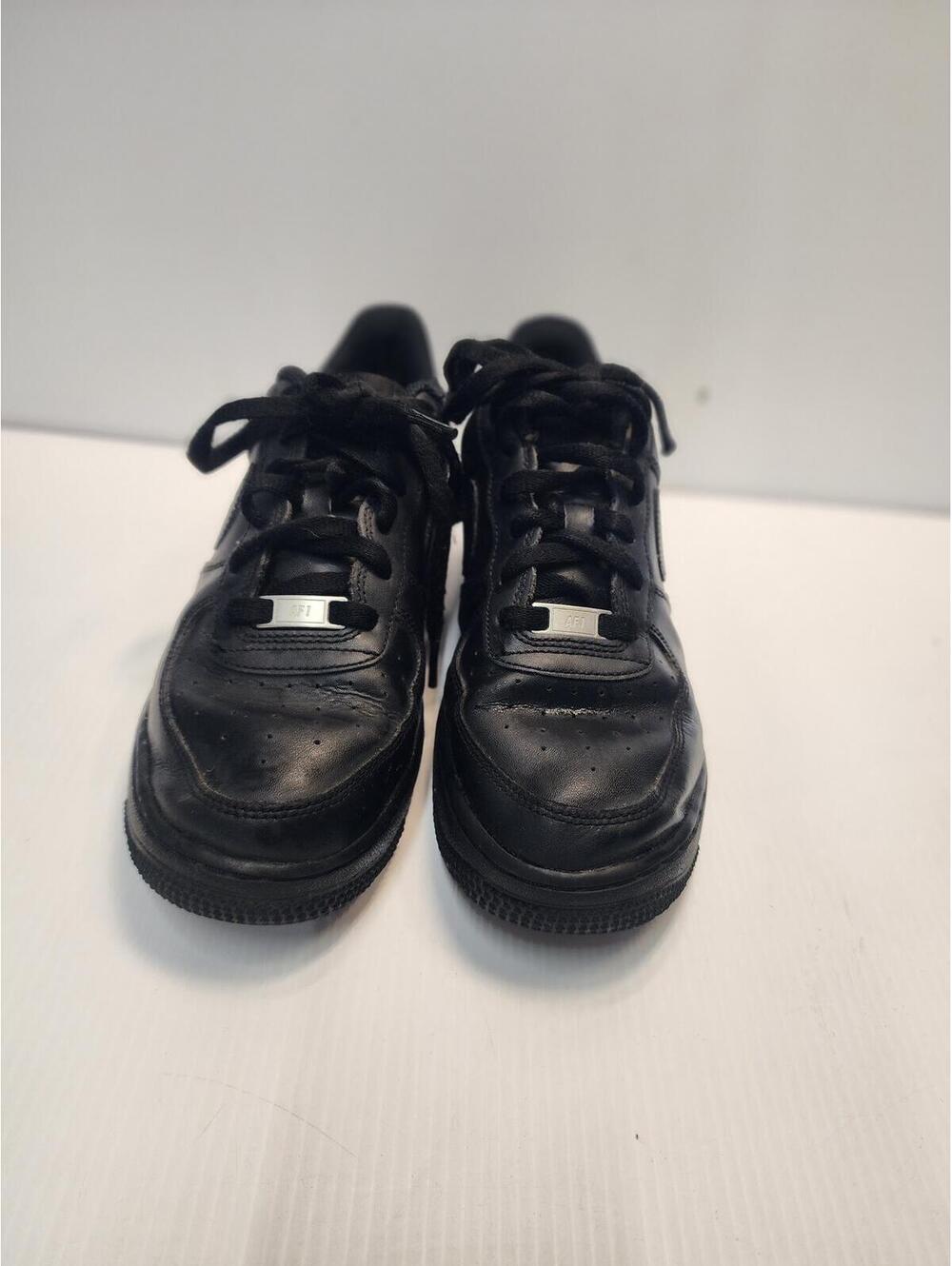 Size 7 kids Nike Air Force 1 Black Leather Sneakers